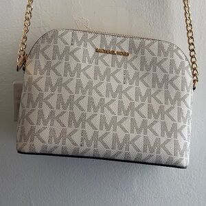 Michael Kors Cream and Gold Crossbody Bag